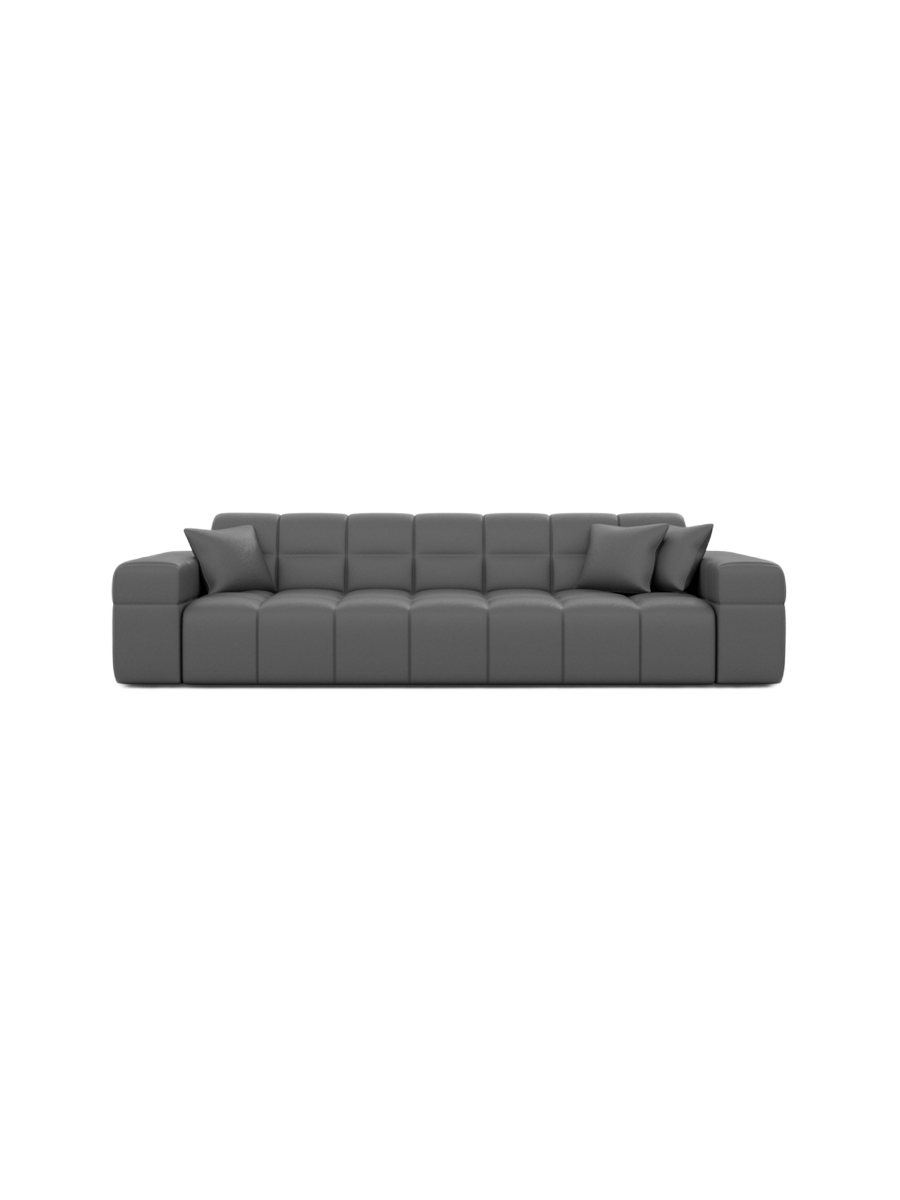 
3-seat designer genuine leather sofa “Bloom” - Genuine leather Beige