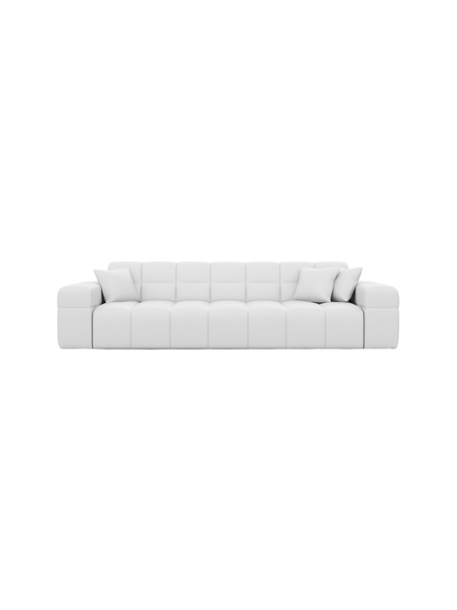 
3-seat designer genuine leather sofa “Bloom” - Genuine leather Beige