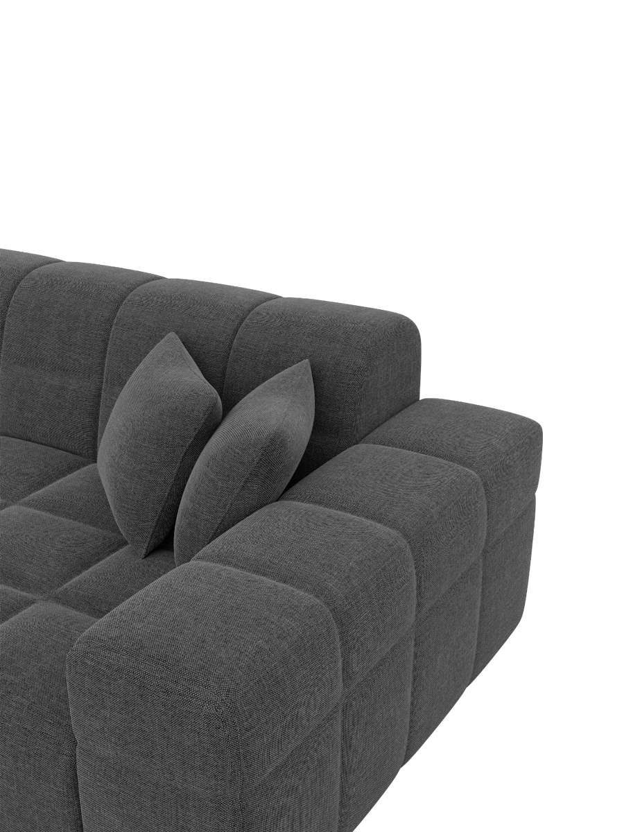 
Canapé design 3 places « Bloom » avec revêtement en tissu texturé - Tissu texturé Anthrazit