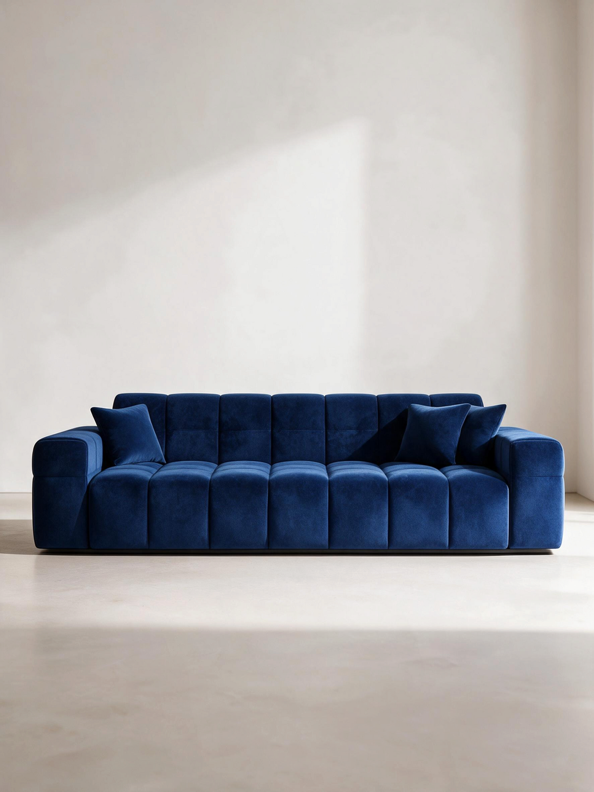 
3-Sitzer Design Sofa „Bloom“ mit Samtbezug - Samtbezug Königsblau