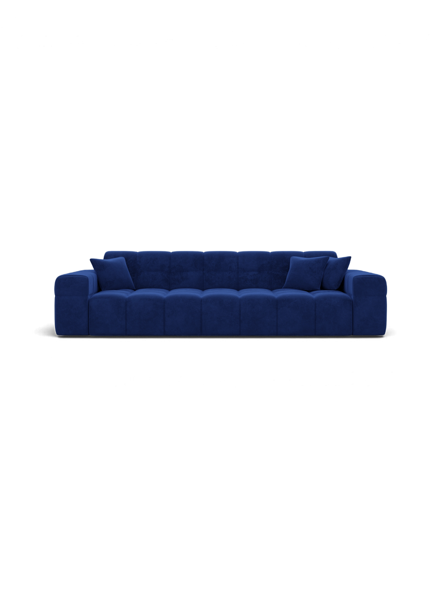
Divano di design a 3 posti „Bloom“ con rivestimento in velluto - Rivestimento in raso blu reale