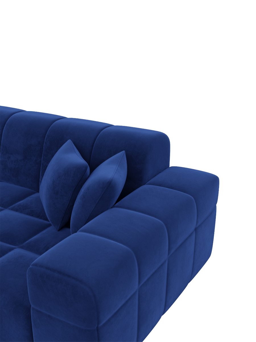 
3-Sitzer Design Sofa „Bloom“ mit Samtbezug - Samtbezug Königsblau