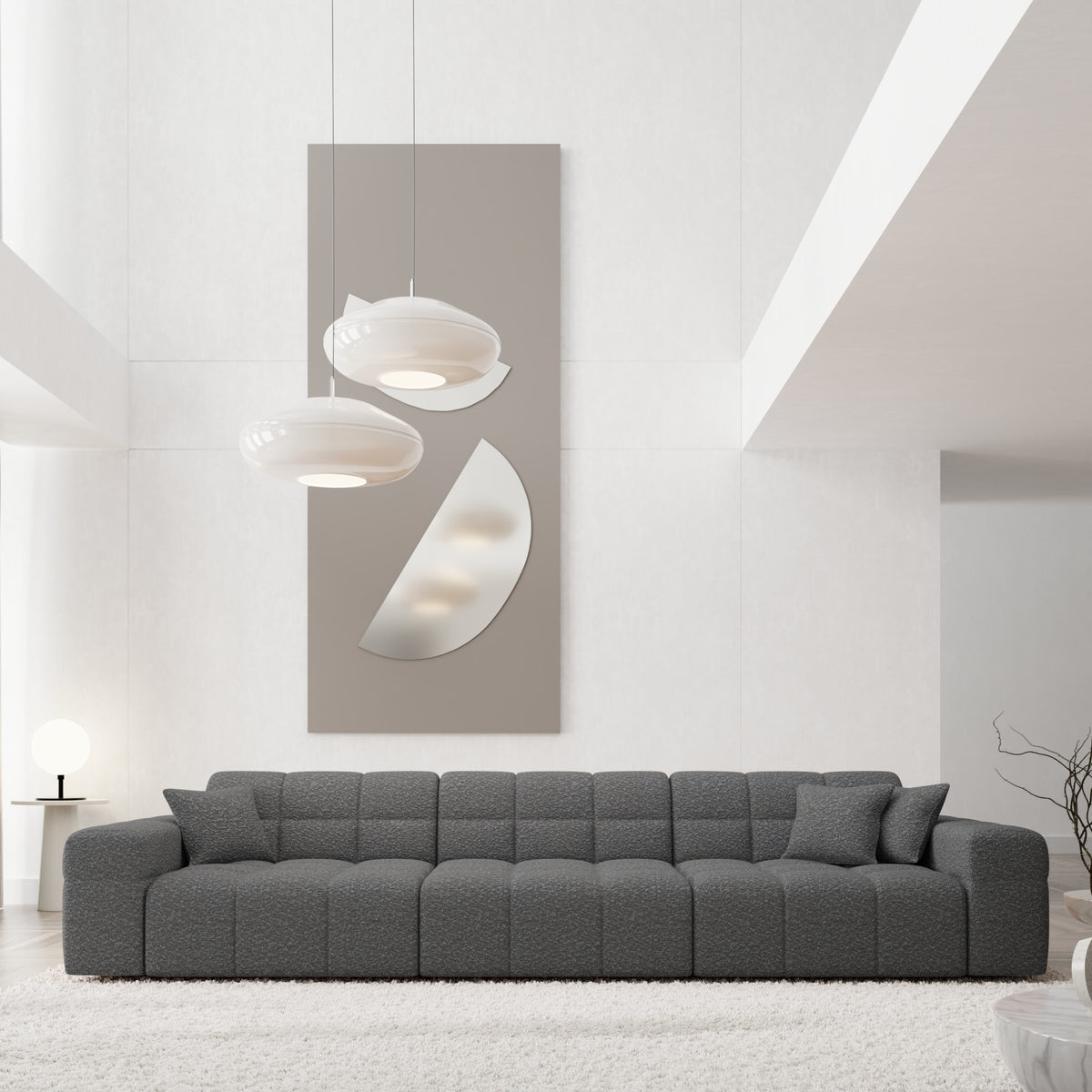 
4-Sitzer Design Sofa „Bloom“ mit Bouclé-Bezug - Bouclé Graphit