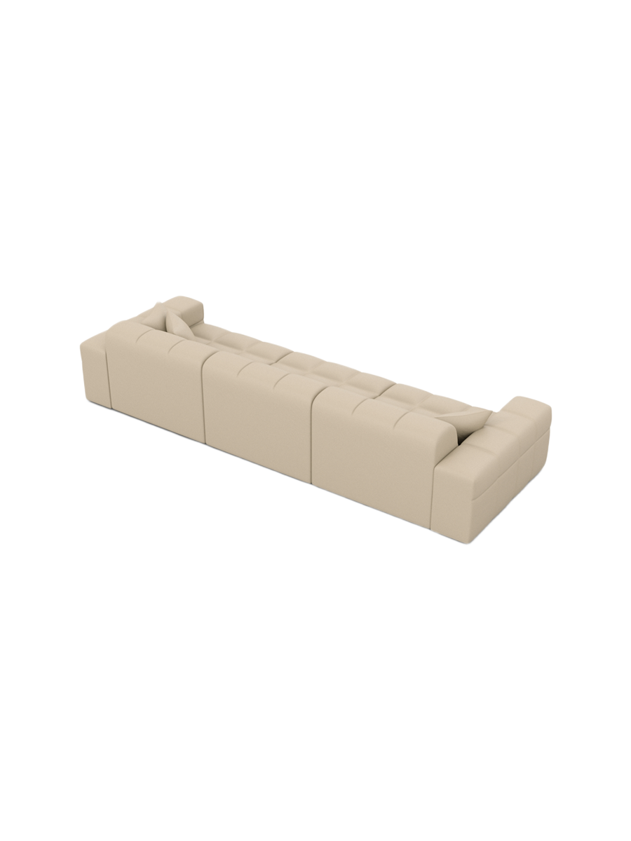 
4-seat designer genuine leather sofa “Bloom” - Genuine leather Beige