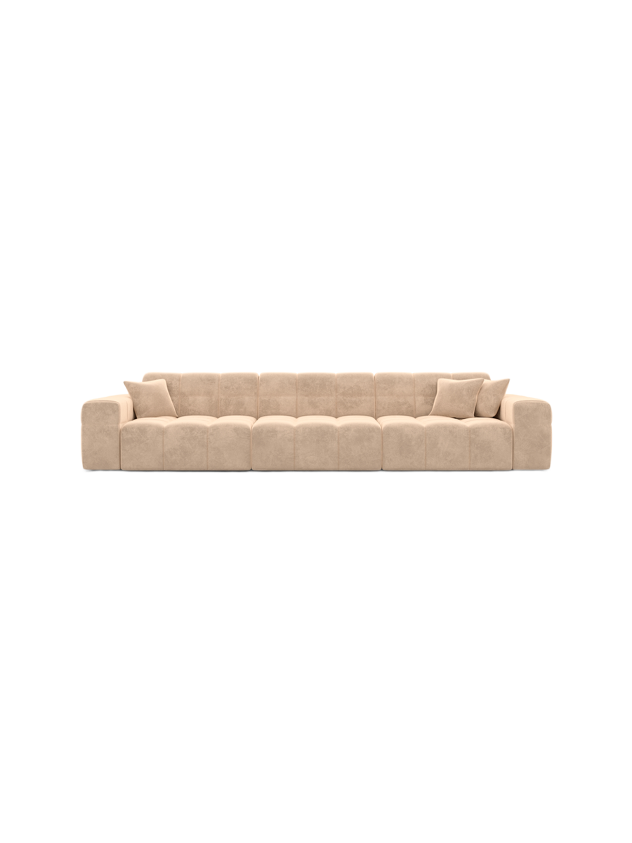 
4-Sitzer Design Sofa „Bloom“ mit Samtbezug - Samtbezug Königsblau