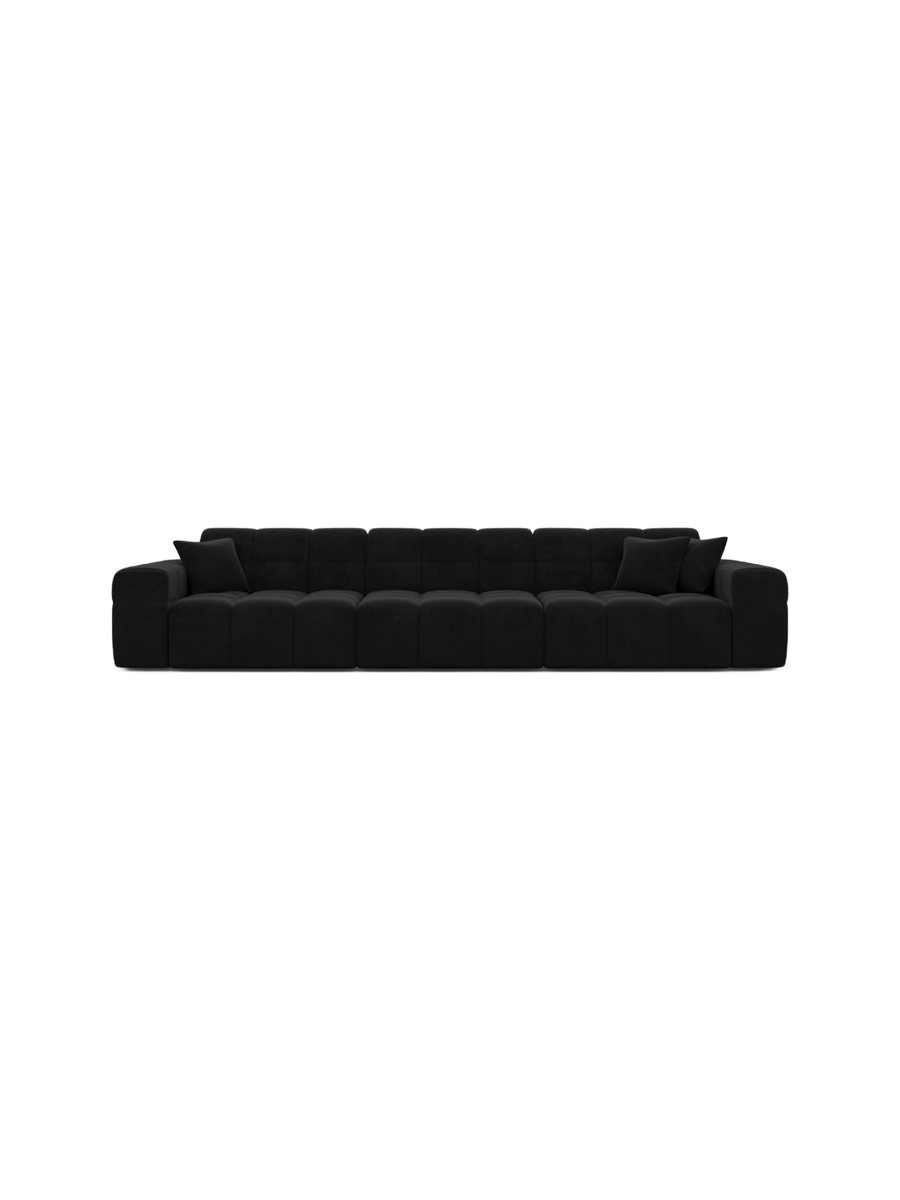 
4-Sitzer Design Sofa „Bloom“ mit Samtbezug - Samtbezug Königsblau