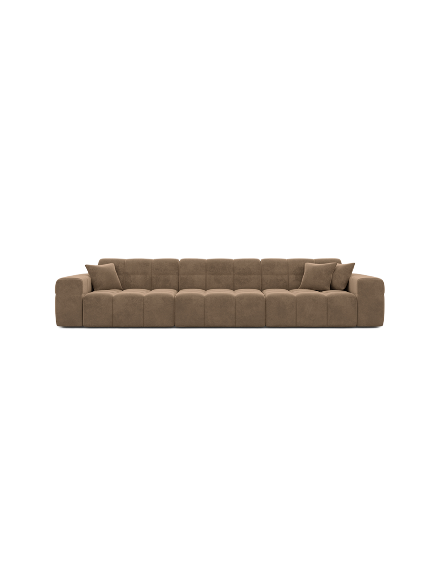 
4-Sitzer Design Sofa „Bloom“ mit Samtbezug - Samtbezug Königsblau