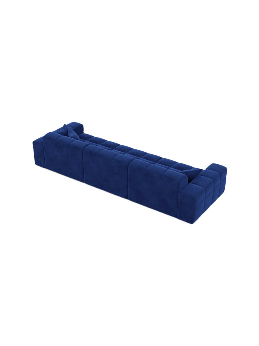 
4-Sitzer Design Sofa „Bloom“ mit Samtbezug - Samtbezug Königsblau