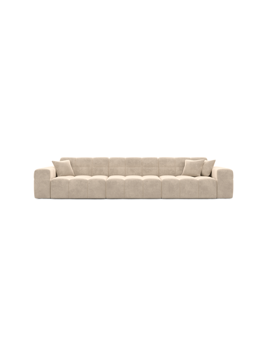 
4-Sitzer Design Sofa „Bloom“ mit Samtbezug - Samtbezug Königsblau