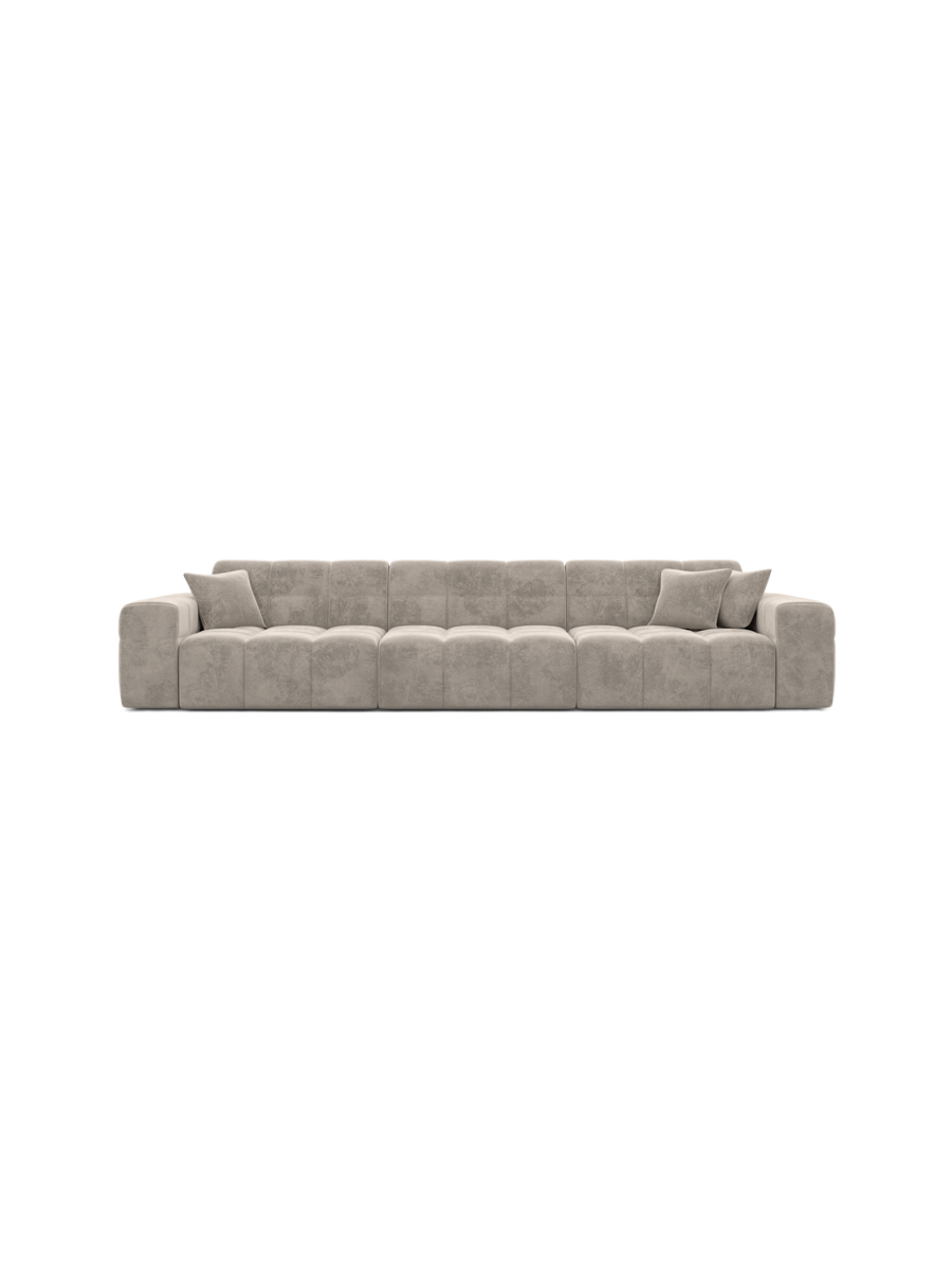 
4-Sitzer Design Sofa „Bloom“ mit Samtbezug - Samtbezug Königsblau