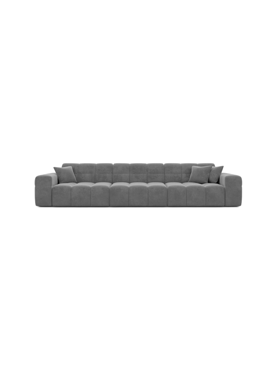 
4-Sitzer Design Sofa „Bloom“ mit Samtbezug - Samtbezug Königsblau