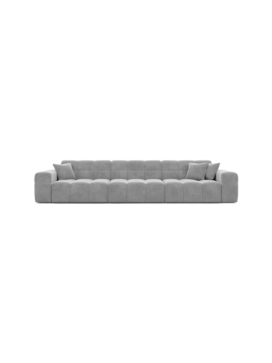 
4-Sitzer Design Sofa „Bloom“ mit Samtbezug - Samtbezug Königsblau