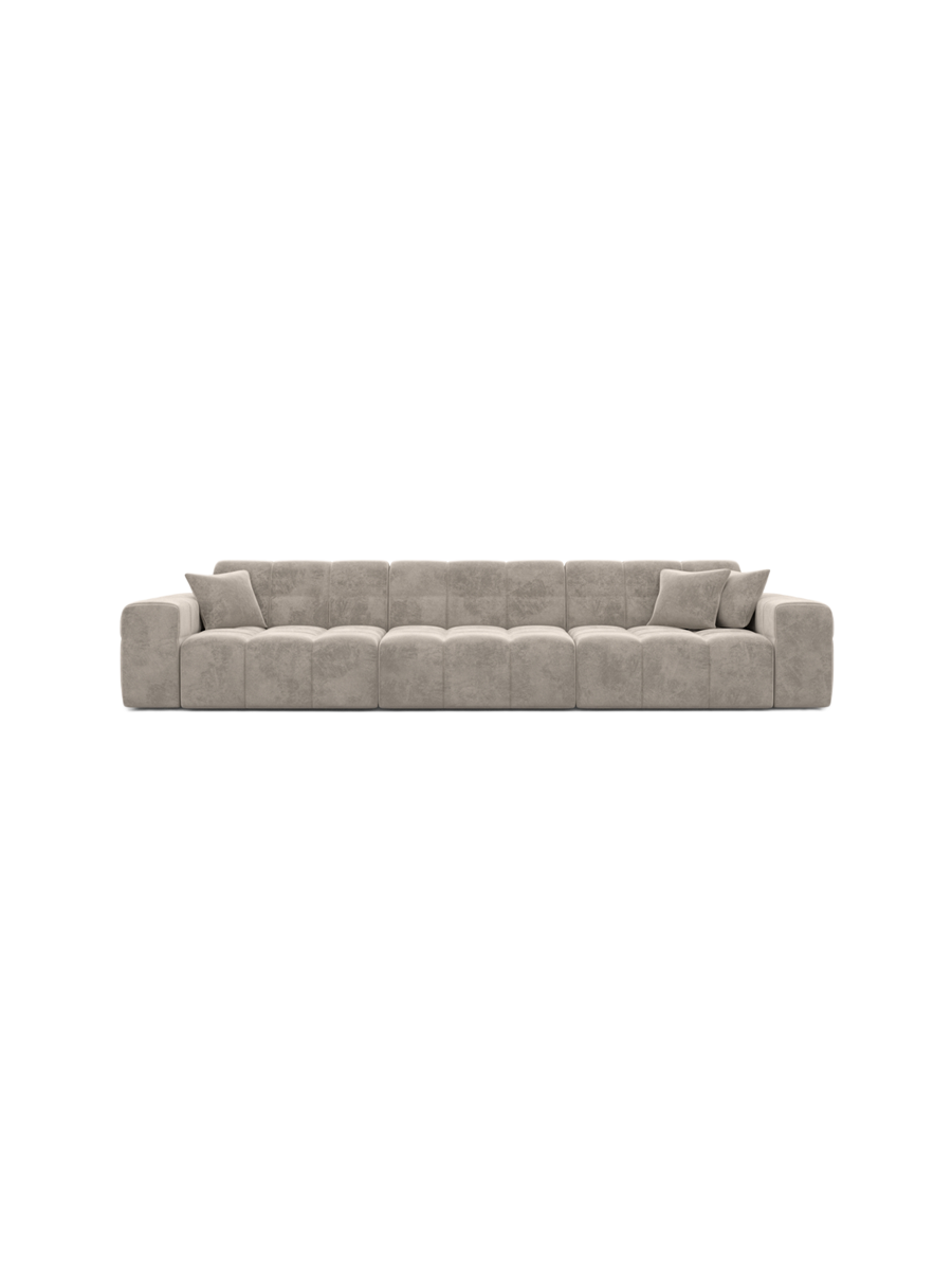 
4-Sitzer Design Sofa „Bloom“ mit Samtbezug - Samtbezug Königsblau