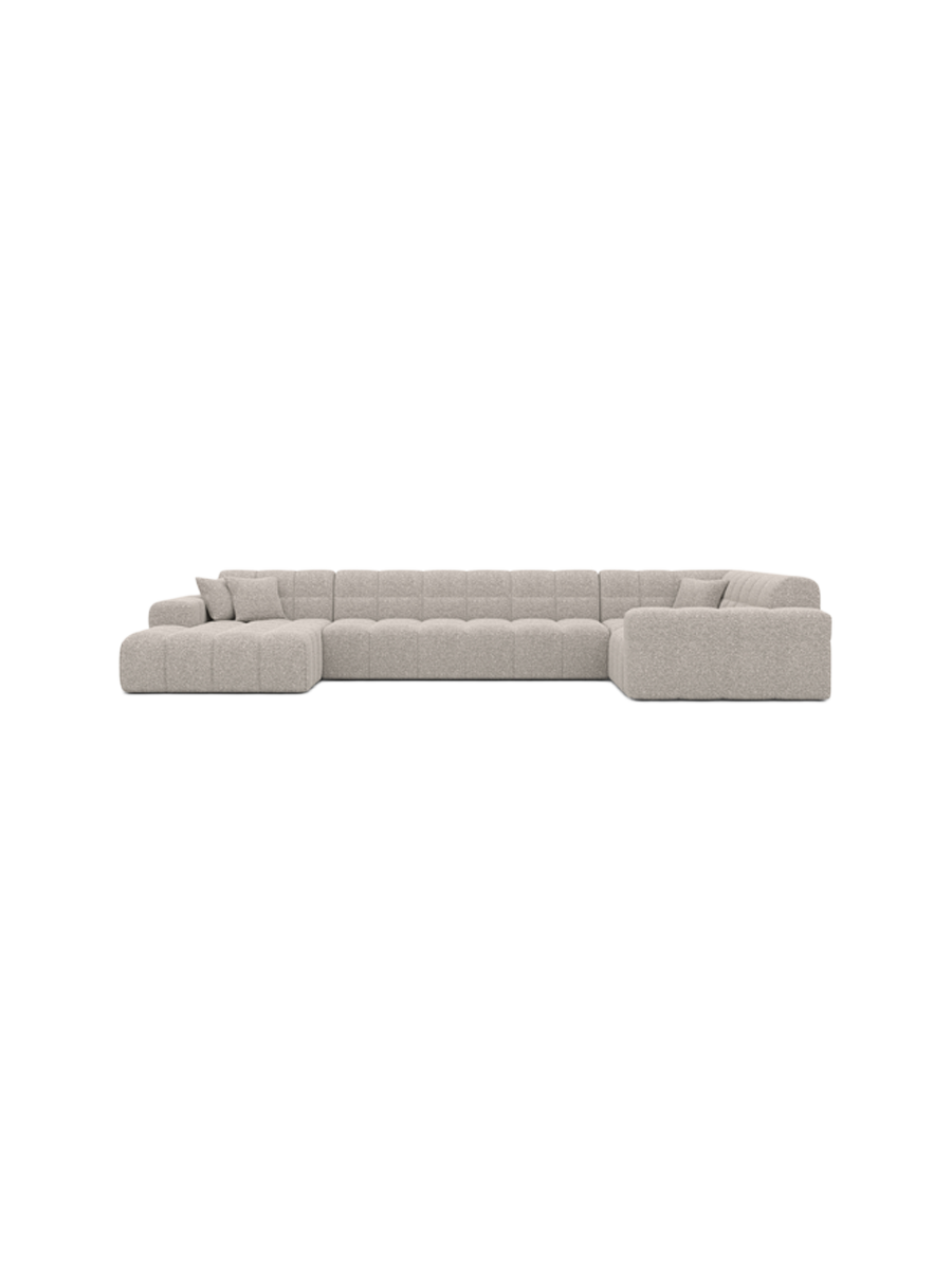 
6-Sitzer Design Panorama-Sofa „Bloom XL“ mit Bouclé-Bezug - Bouclé Graphit / Lange Seite links