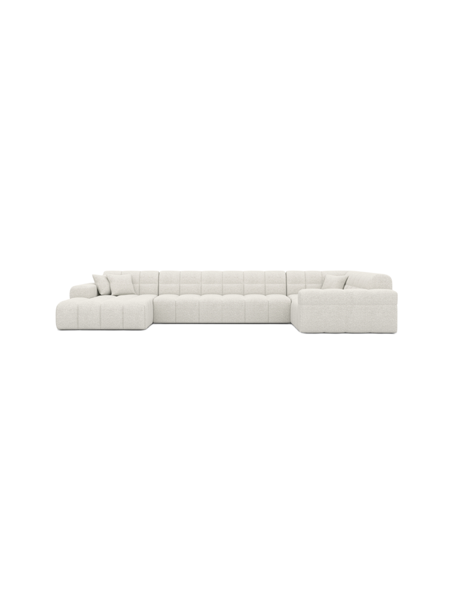 
6-Sitzer Design Panorama-Sofa „Bloom XL“ mit Bouclé-Bezug - Bouclé Graphit / Lange Seite links