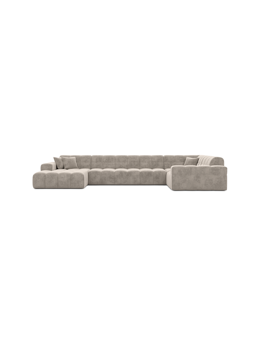 
6-Sitzer Design Panorama-Sofa „Bloom XL“ mit Samtbezug - Samtbezug Königsblau / Lange Seite links