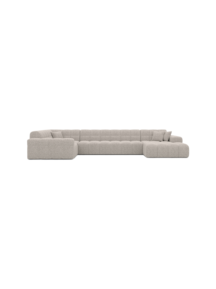 
6-Sitzer Design Panorama-Sofa „Bloom XL“ mit Bouclé-Bezug - Bouclé Graphit / Lange Seite links