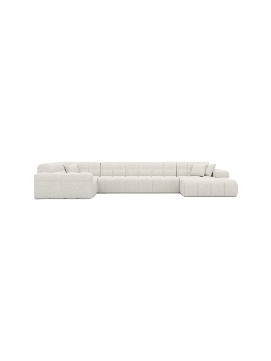 
6-Sitzer Design Panorama-Sofa „Bloom XL“ mit Bouclé-Bezug - Bouclé Graphit / Lange Seite links