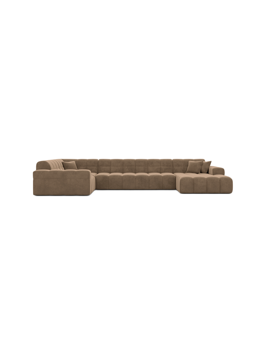 
6-Sitzer Design Panorama-Sofa „Bloom XL“ mit Samtbezug - Samtbezug Königsblau / Lange Seite links