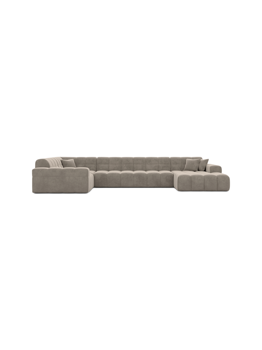 
6-Sitzer Design Panorama-Sofa „Bloom XL“ mit Samtbezug - Samtbezug Königsblau / Lange Seite links