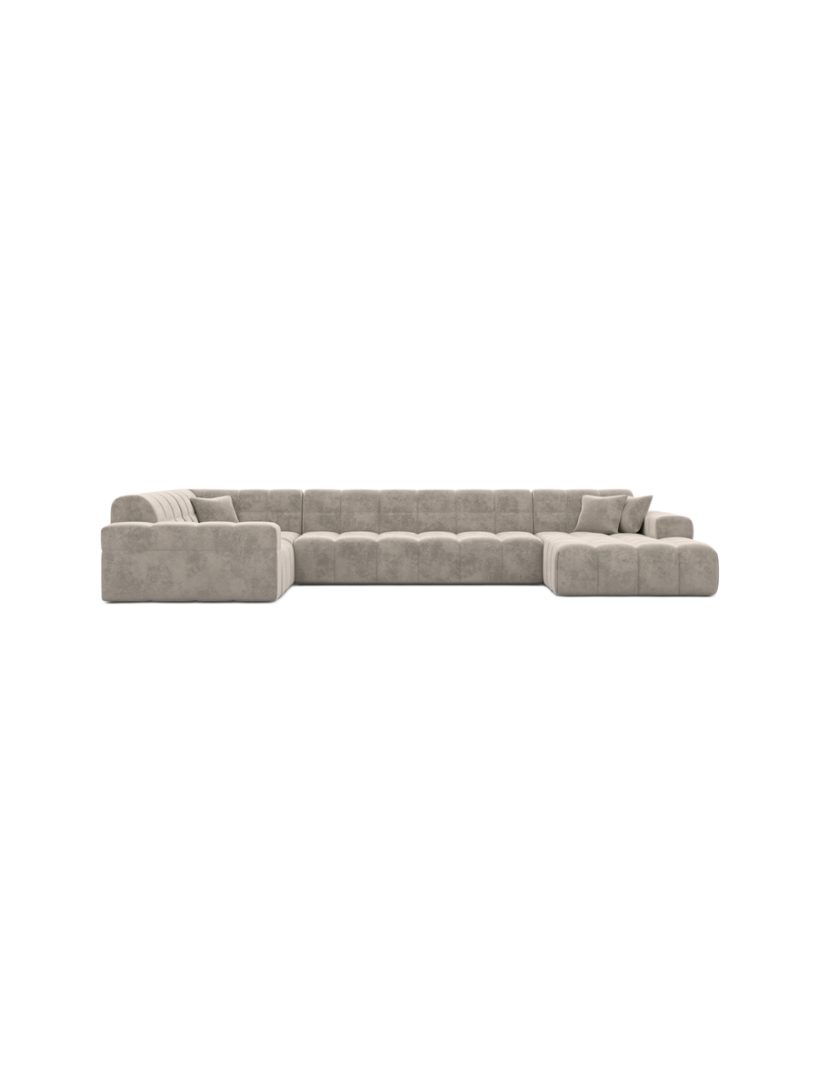 
6-Sitzer Design Panorama-Sofa „Bloom XL“ mit Samtbezug - Samtbezug Königsblau / Lange Seite links