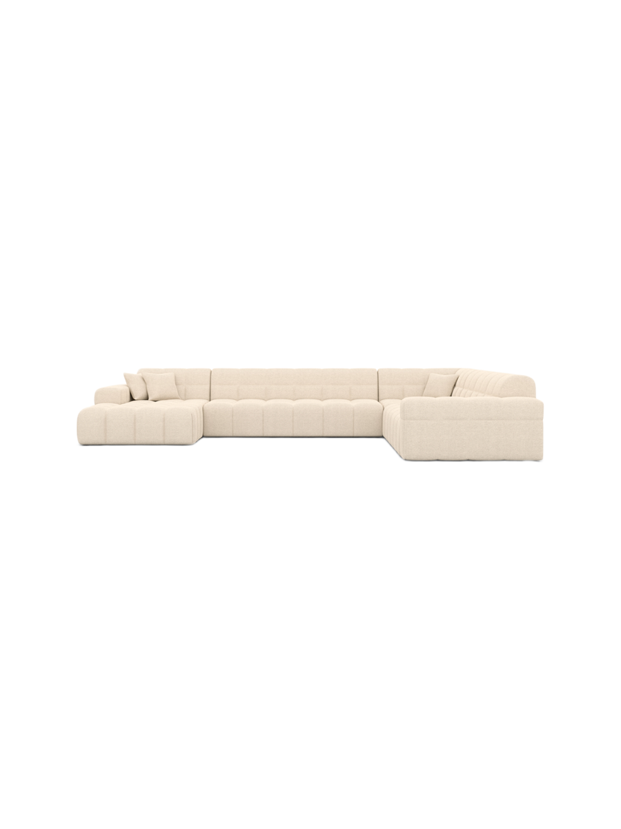 
7-Sitzer Design Panorama-Sofa „Bloom XXL“ mit Strukturstoff-Bezug - Strukturstoff Anthrazit / Lange Seite links