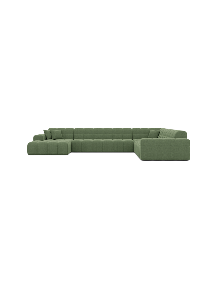 
7-Sitzer Design Panorama-Sofa „Bloom XXL“ mit Strukturstoff-Bezug - Strukturstoff Anthrazit / Lange Seite links