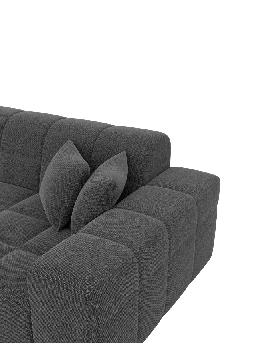 
7-Sitzer Design Panorama-Sofa „Bloom XXL“ mit Strukturstoff-Bezug - Strukturstoff Anthrazit / Lange Seite links