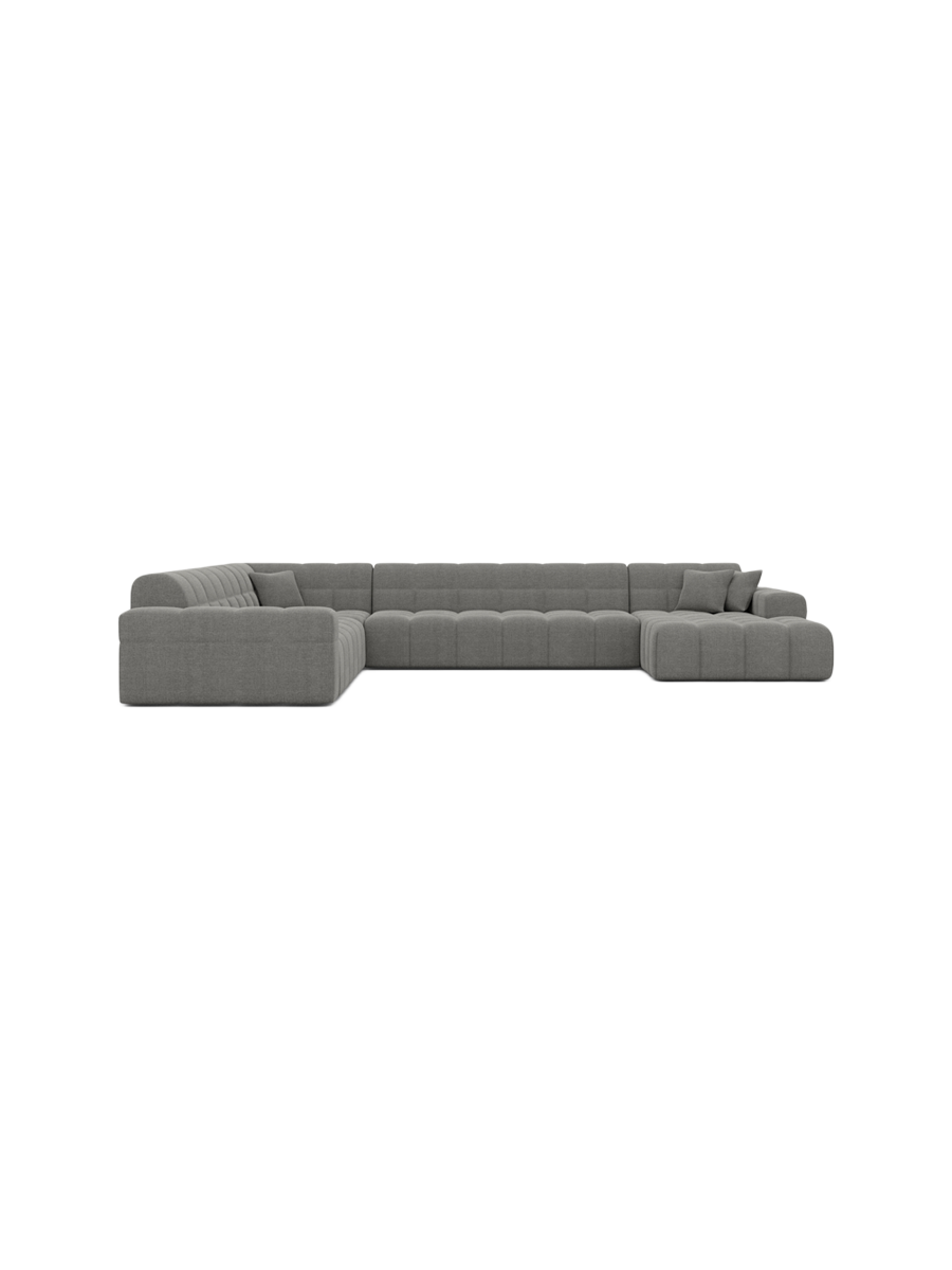 
7-Sitzer Design Panorama-Sofa „Bloom XXL“ mit Strukturstoff-Bezug - Strukturstoff Anthrazit / Lange Seite links