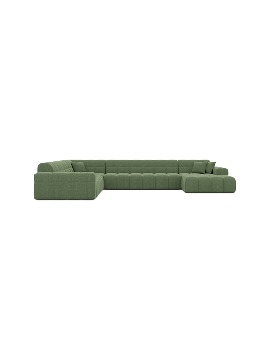 
7-Sitzer Design Panorama-Sofa „Bloom XXL“ mit Strukturstoff-Bezug - Strukturstoff Anthrazit / Lange Seite links