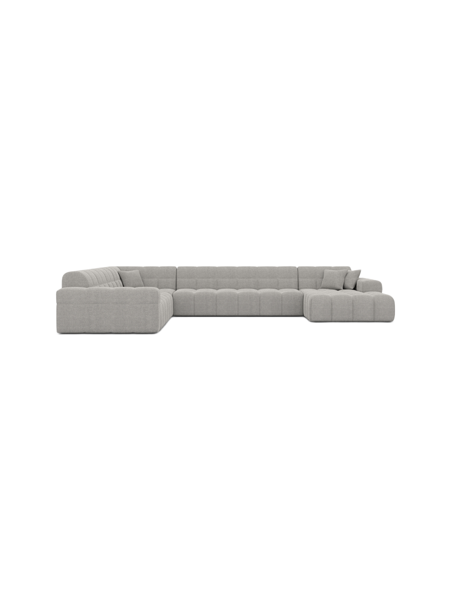 
7-Sitzer Design Panorama-Sofa „Bloom XXL“ mit Strukturstoff-Bezug - Strukturstoff Anthrazit / Lange Seite links
