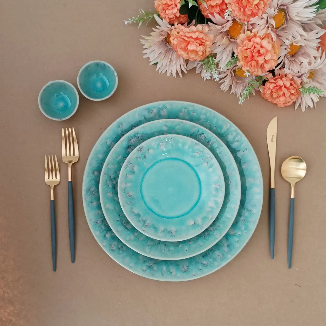 
Handmade Dinner Plate "Madeira" - Blue
