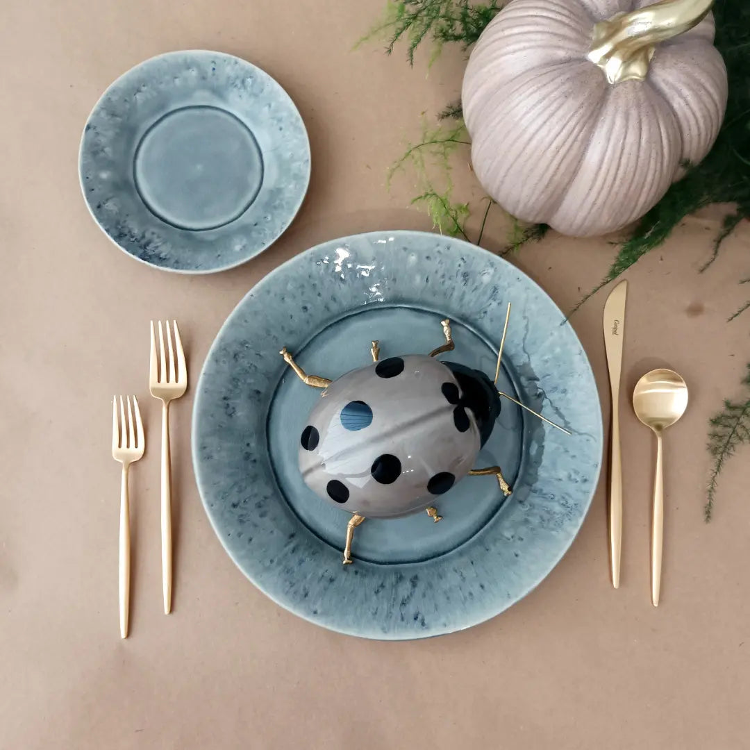 
Handmade Dinner Plate "Madeira" - Grey