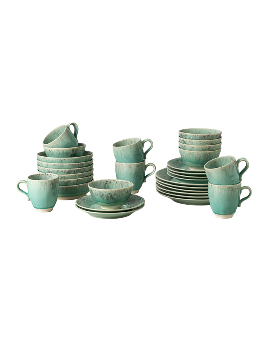 
Handgefertigtes Geschirr-Set „Madeira Blau“, 6 Personen, 30-teilig