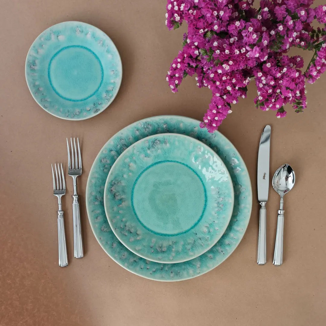 
Handgefertigtes Geschirr-Set „Madeira Blau“, 6 Personen, 30-teilig