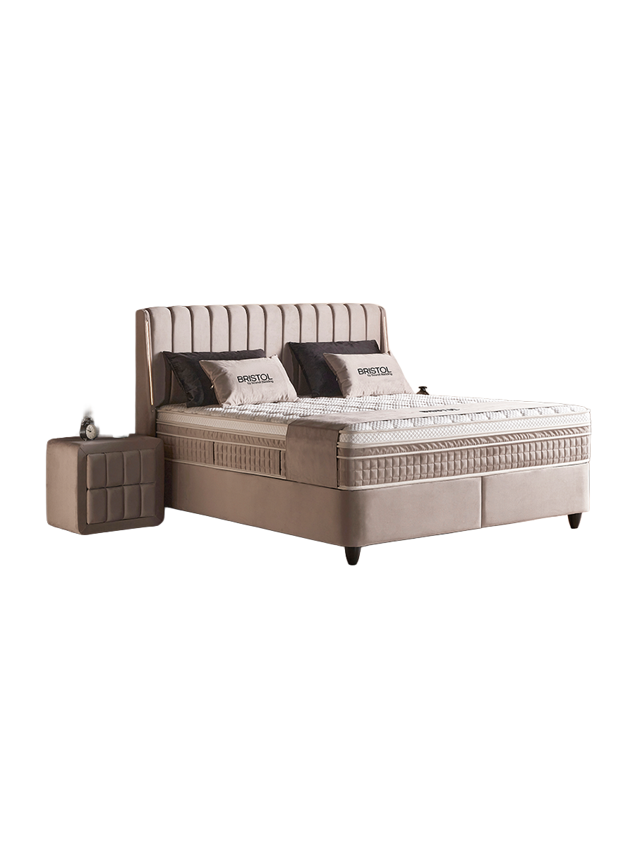 
Lit tapissier design « Bristol », différentes tailles - Sans accessoires / Dimensions du matelas : 140 x 200 cm