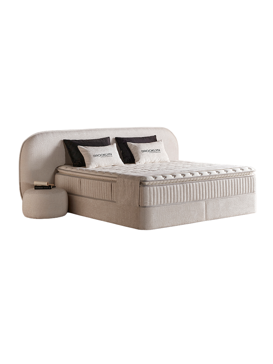 
"Brooklyn" Premium Box Spring Bed including Mattress & Topper - Without accessories / Mattress size: 160 x 200 cm