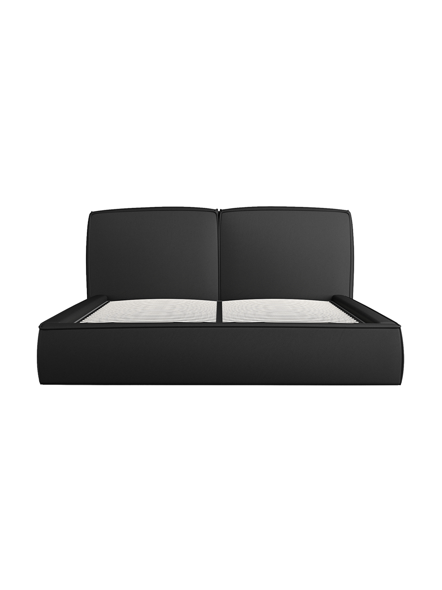 
Design Polsterbett „Zayna“ mit Ablagefach, Kunstleder Schwarz - 140 x 200 cm