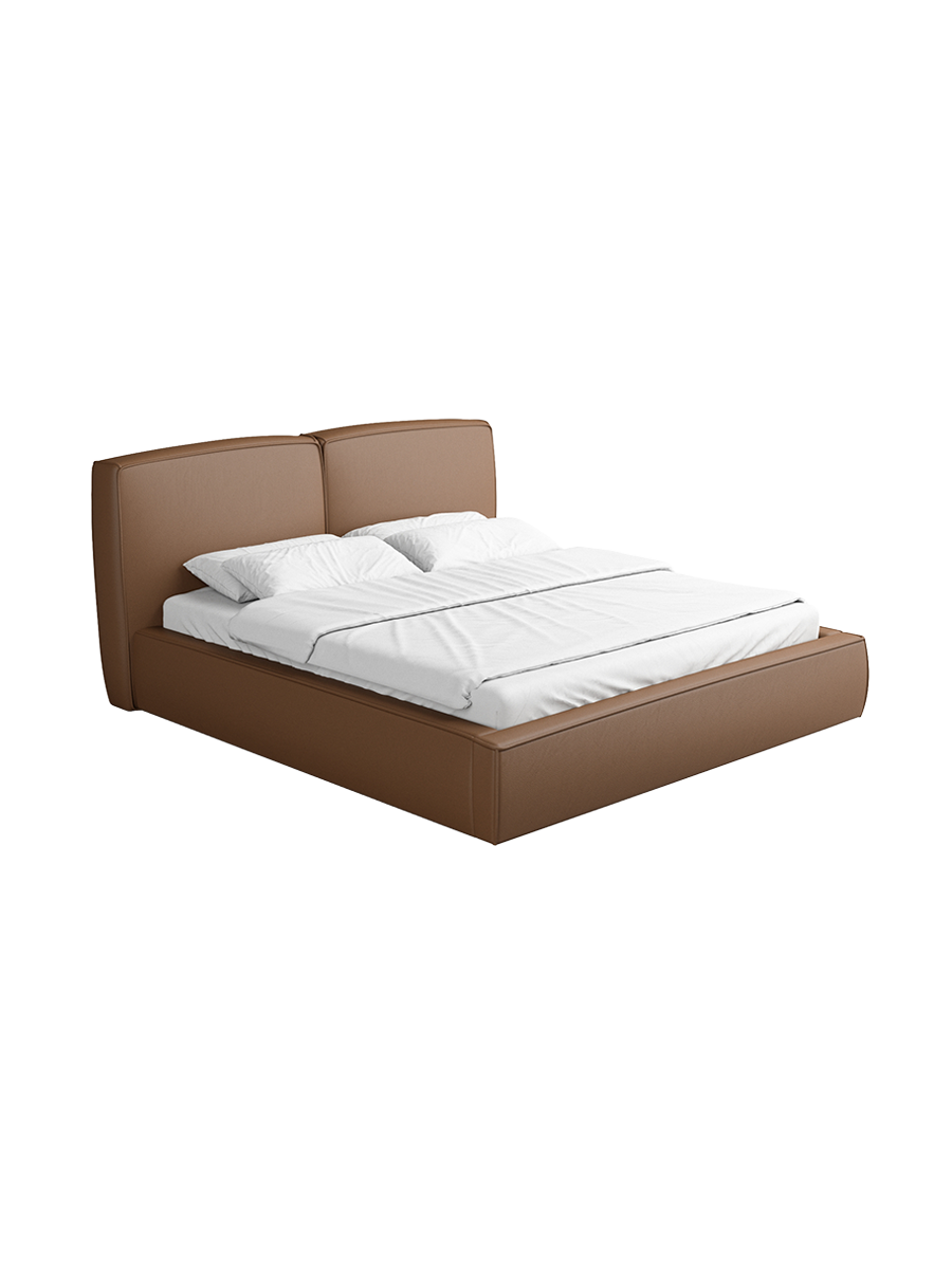 
Design Polsterbett „Zayna“ mit Ablagefach, Kunstleder Choco Brown - 140 x 200 cm