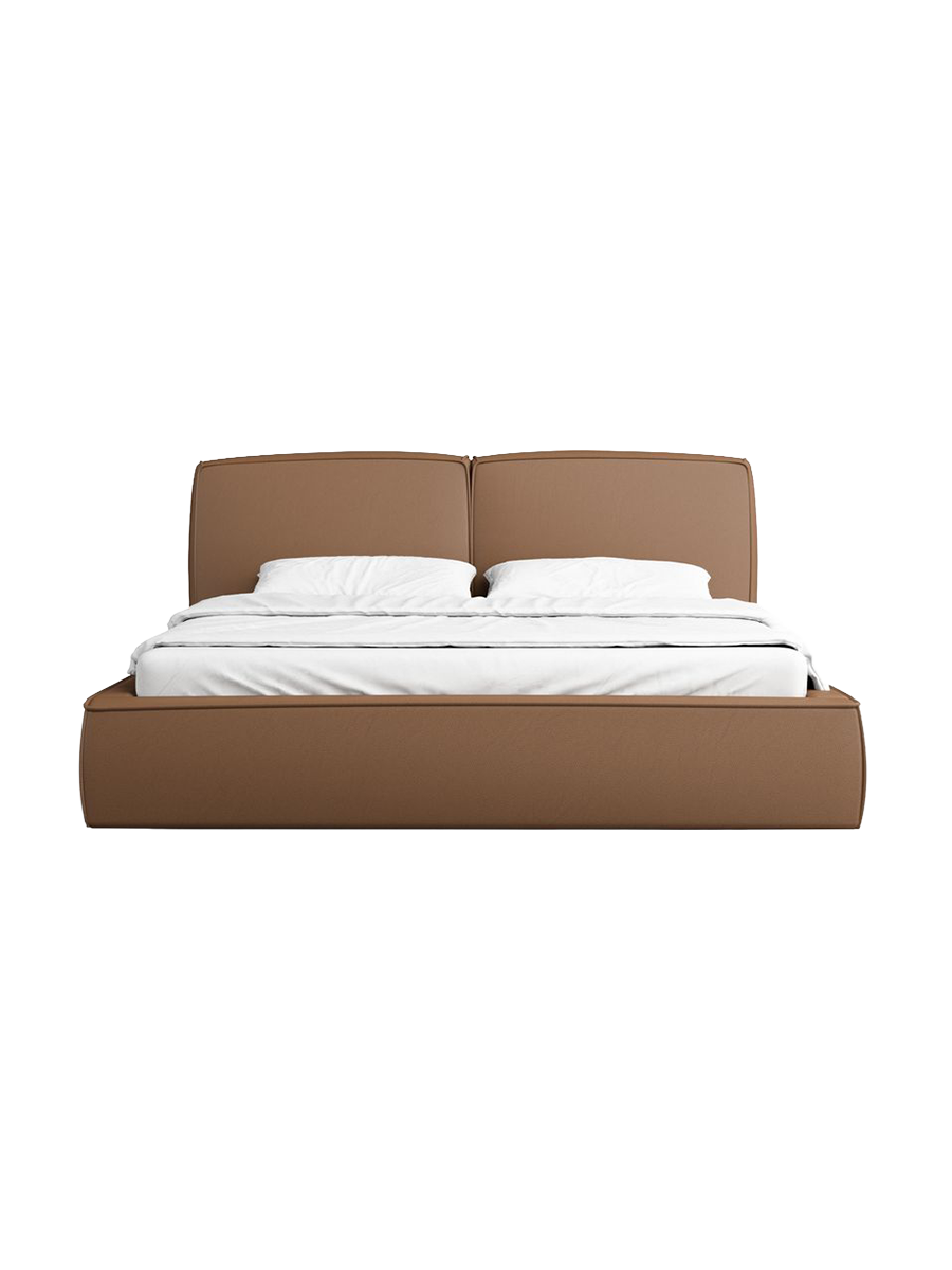 
Design Polsterbett „Zayna“ mit Ablagefach, Kunstleder Choco Brown - 140 x 200 cm