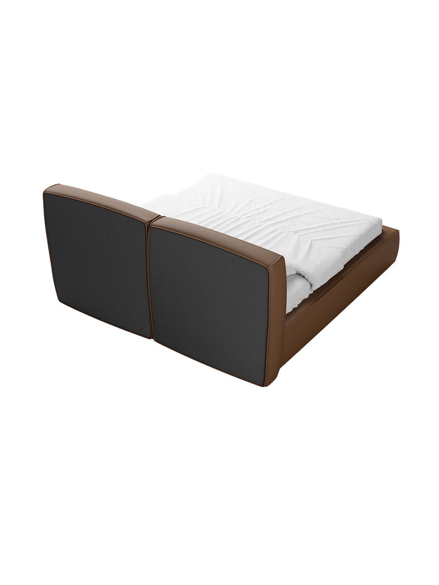 
Design Polsterbett „Zayna“ mit Ablagefach, Kunstleder Choco Brown - 140 x 200 cm