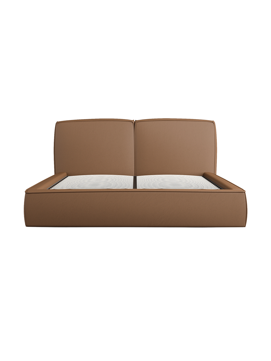 
Design Polsterbett „Zayna“ mit Ablagefach, Kunstleder Choco Brown - 140 x 200 cm