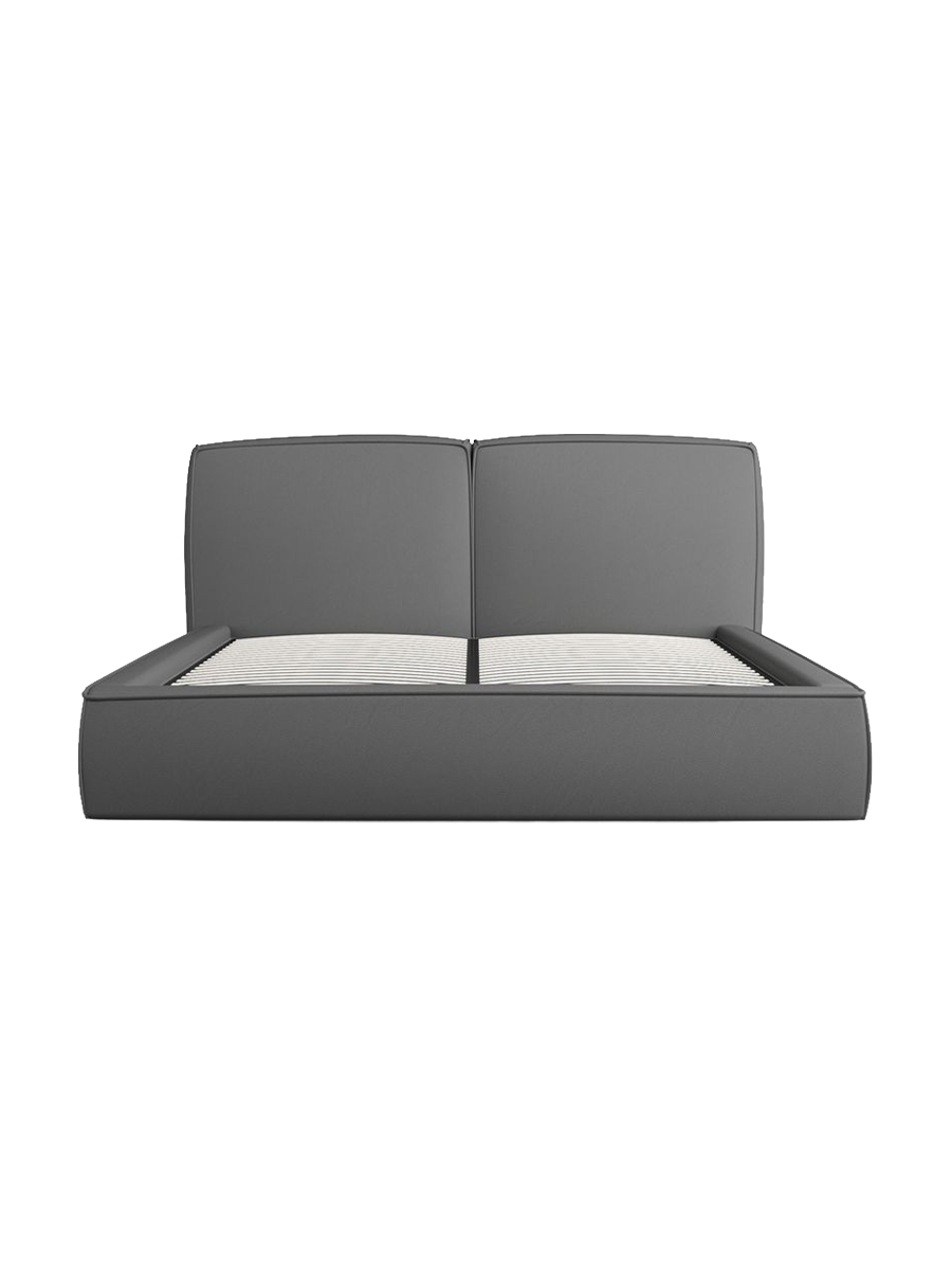 
Design Polsterbett „Zayna“ mit Ablagefach, Kunstleder Grau - 140 x 200 cm