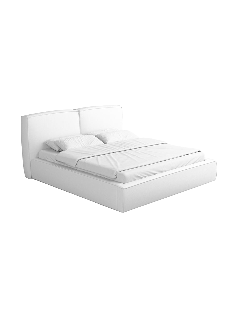 
Design Polsterbett „Zayna“ mit Ablagefach, Kunstleder Weiss - 140 x 200 cm