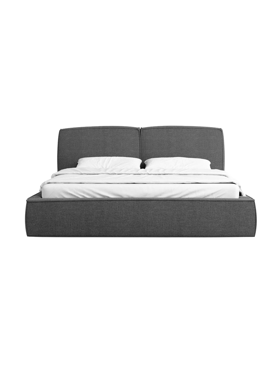 
Design Polsterbett „Zayna“ mit Ablagefach, Webstoff Anthrazit - 140 x 200 cm
