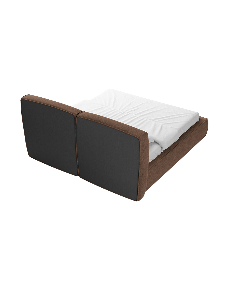 
Design Polsterbett „Zayna“ mit Ablagefach, Webstoff Braun - 140 x 200 cm