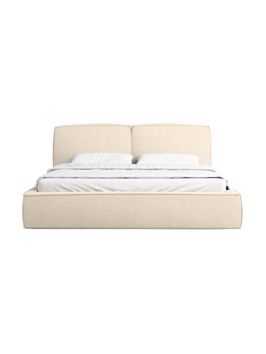 
Design Polsterbett „Zayna“ mit Ablagefach, Webstoff Cream - 140 x 200 cm