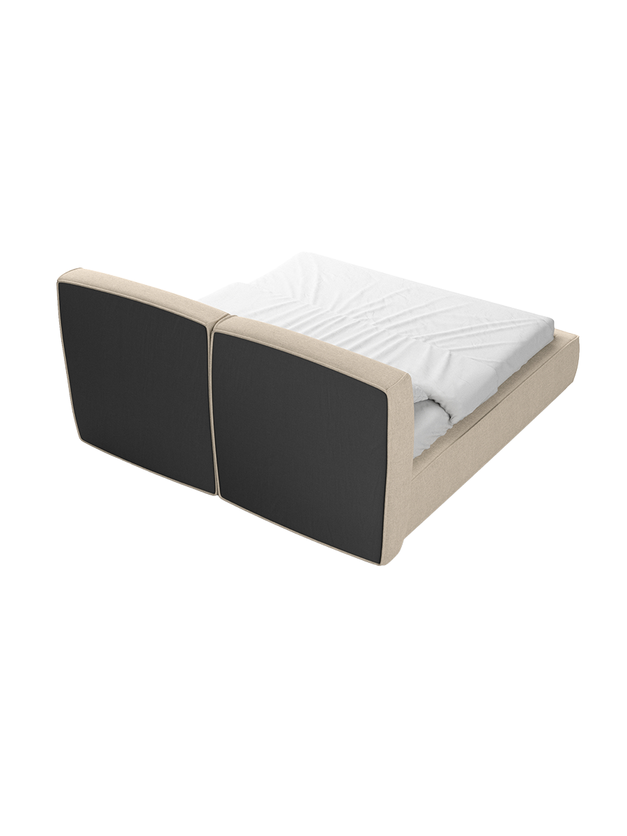 
Design Polsterbett „Zayna“ mit Ablagefach, Webstoff Cream - 140 x 200 cm