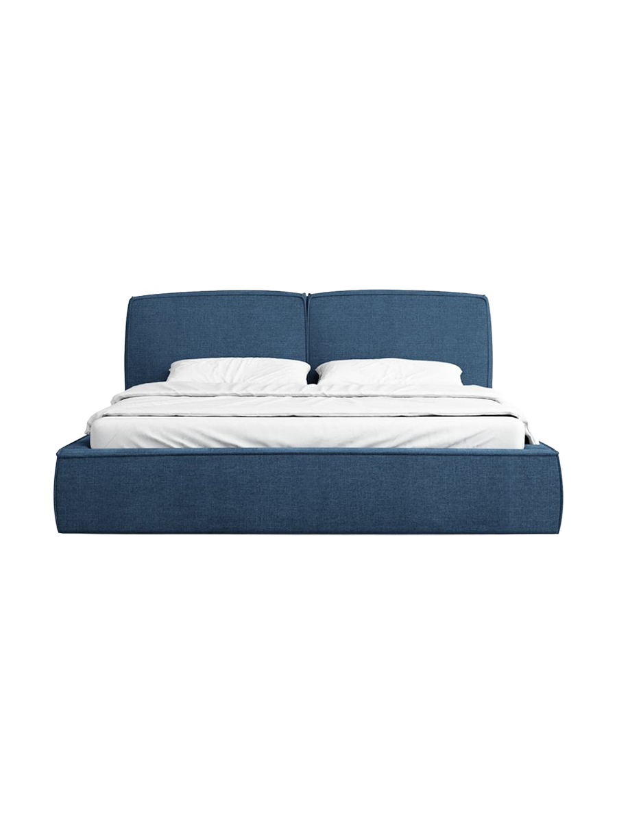
Design Polsterbett „Zayna“ mit Ablagefach, Webstoff Dunkelblau - 140 x 200 cm