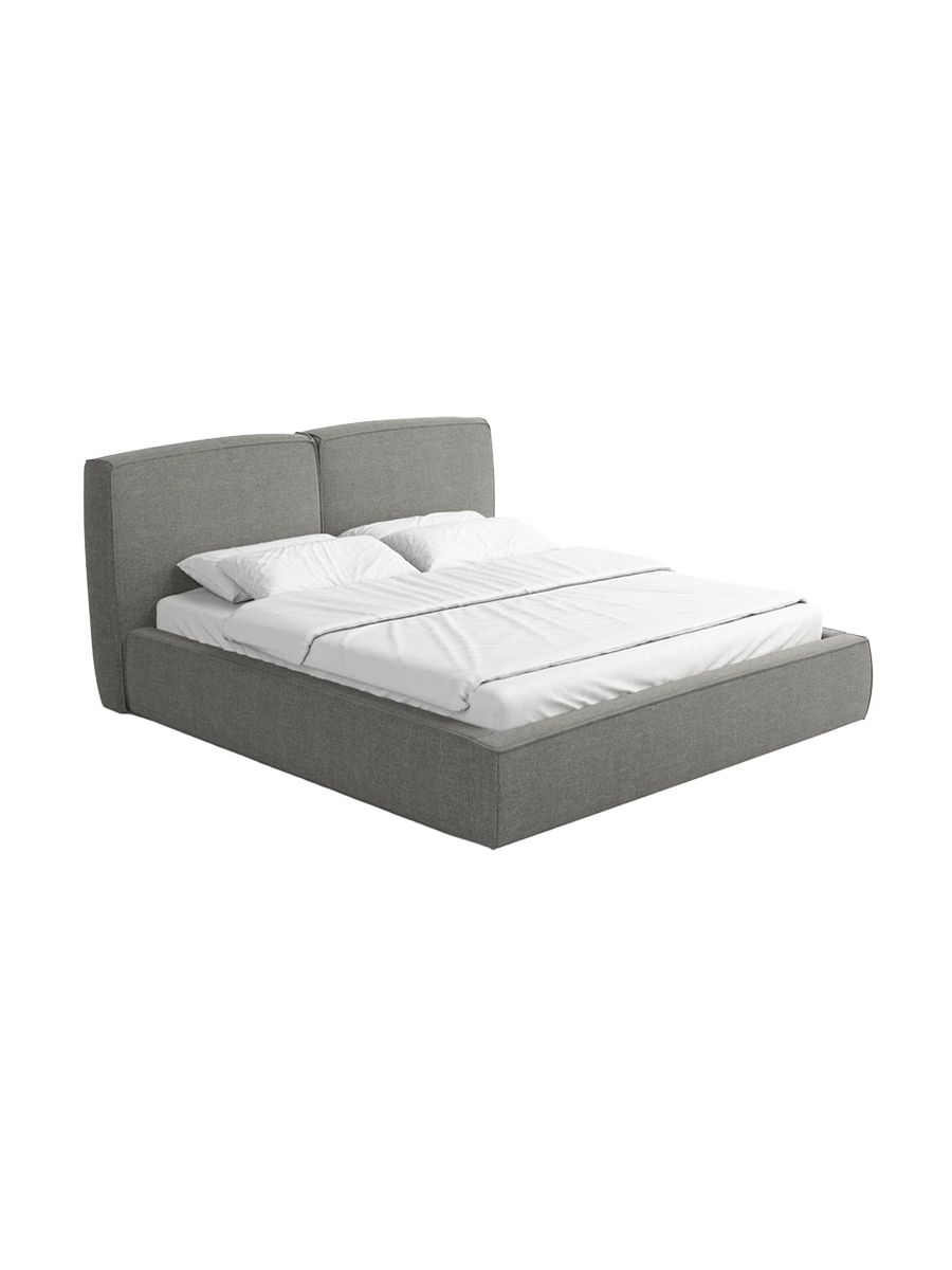
Design Polsterbett „Zayna“ mit Ablagefach, Webstoff Grau - 140 x 200 cm